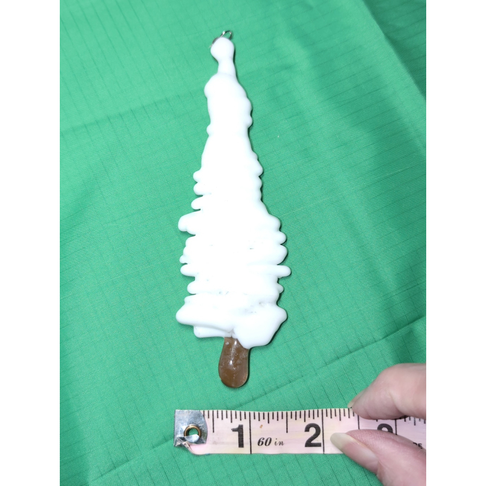 Fused White Glass Tree Ornament - Picture 5 of 5